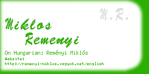 miklos remenyi business card